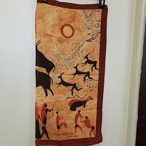 Cultural Heritage Print Scarf in Earth Tones